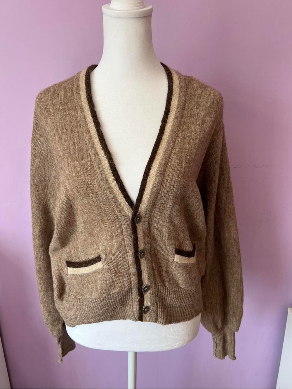 Jantzen 1950s Brown Button Down Cardigan Size M